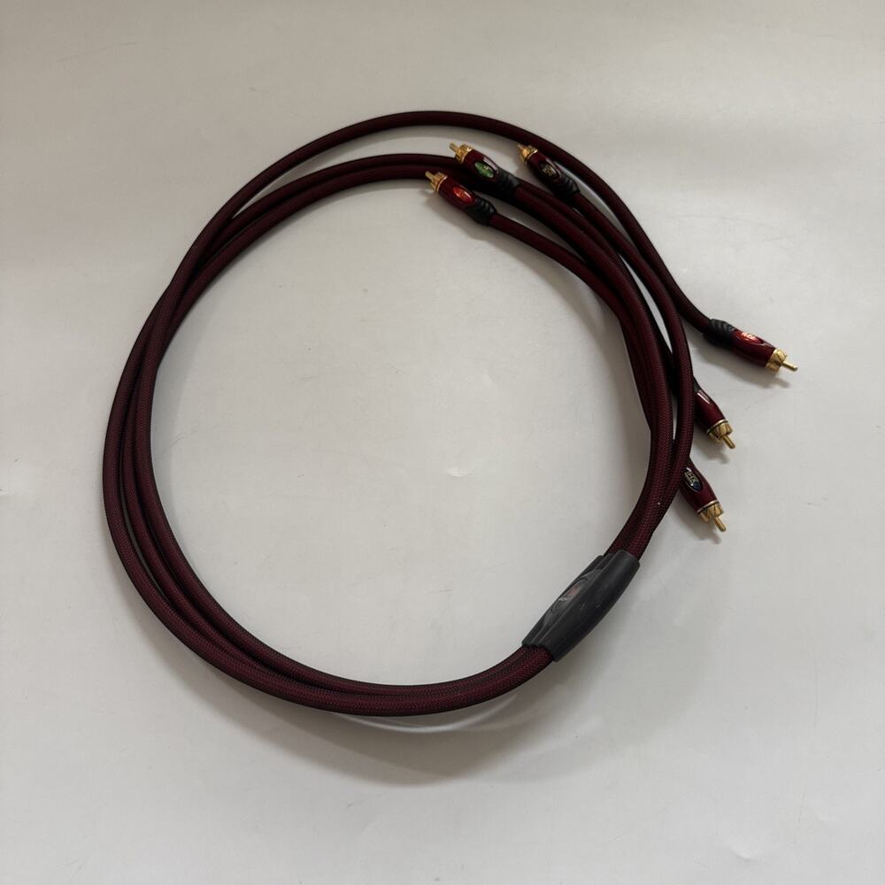 Monster THX Certified Audio Video Cable RCA Male‎ to Male Red Mesh 45"